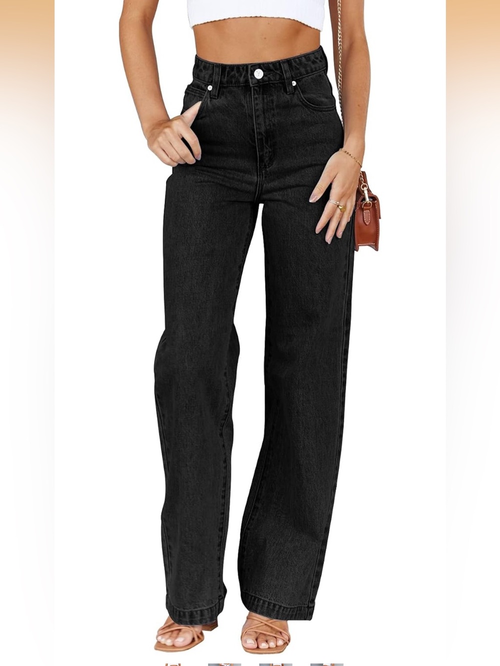 High-Rise Black Women's Jeans - Classic Straight Leg